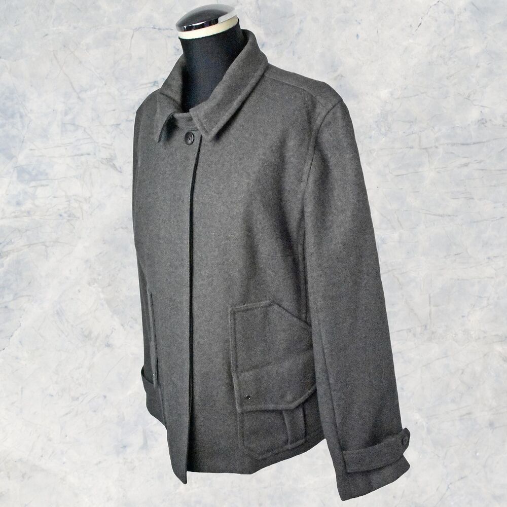 J Crew Gray Wool Blend Coat Women’s XL Hidden Placket Button Front Hip Length